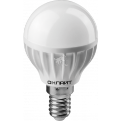 Лампа светодиодная LED 6вт E14 теплый матовый шар ОНЛАЙТ