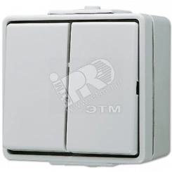 Выключатель для накладного монтажа сдвоенный IP44