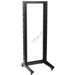 Стойка однорамная 19' 32U 600x600 на роликах черная