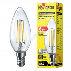 Лампа светодиодная LED 6вт Е14 белый свеча FILAMENT Лампа светодиодная LED 6вт Е14 белый свеча FILAMENT