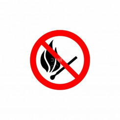 Табличка Запрещается пользоваться открытым огнем и курить d - 180 мм