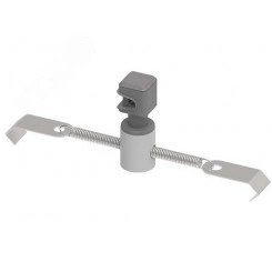 Держатель круглого проводника 8 мм для черепичной кровли на пружине серый. Материал - нержавеющая сталь.