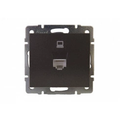 Розетка RAIN компьютерная черный графит матовый механизм Розетка RAIN компьютерная черный графит матовый механизм