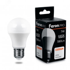 Лампа светодиодная LED 7вт Е27 дневной Feron.PRO