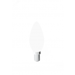 Лампа светодиодная LED 9 Вт 610 Лм 4100К белая Е14 Свеча диммируемая milky Filament Gauss