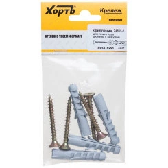 Дюбель с шурупом 10х50/6х50 для крепления плинтусов (4шт) Дюбель с шурупом 10х50/6х50 для крепления плинтусов (4шт)