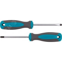 Отвертка, CrV сталь, прорезиненная ручка PH2 x 100 мм Отвертка, CrV сталь, прорезиненная ручка PH2 x 100 мм