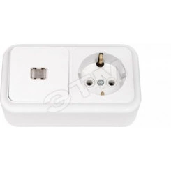 Беларусь Блок наружный: выключатель одноклавишный с индикатором + розетка с заземлением В-РЦ-567 Беларусь Блок наружный: выключатель одноклавишный с индикатором + розетка с заземлением В-РЦ-567