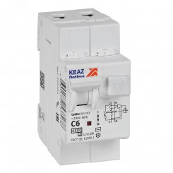 Выключатель автоматический дифференциального тока АВДТ с защитой от сверхтоков 2П 6А 30мА AC 4,5кА OptiDin D63-22C6-AC-У3 Выключатель автоматический дифференциального тока АВДТ с защитой от сверхтоков 2П 6А 30мА AC 4,5кА OptiDin D63-22C6-AC-У3