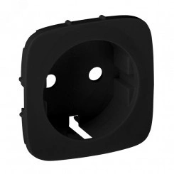 Valena ALLURE Лицевая панель для силовой розетки 2К+З с зажимами 6кв мм Антрацит