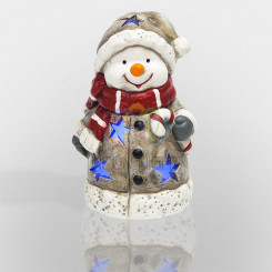 Керамическая домашняя фигурка Снеговичок в шарфе 7,5*6,5*12 см
