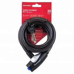 Замок навесной с тросом, АЛЛЮР ВС-Т 12 (1500мм) черный Замок навесной с тросом, АЛЛЮР ВС-Т 12 (1500мм) черный