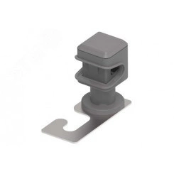 Держатель круглого проводника для установки на коньке и  скате кровле. Материал - пластик.