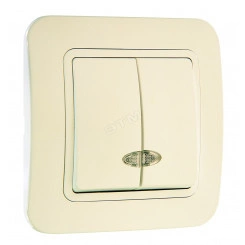 Lillium крем/крем выключатель 2 кл с подсв Lillium крем/крем выключатель 2 кл с подсв
