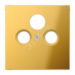 Накладка для телевизионной розетки (SAT-TV-FM)  Серия LS990  Материал- металл  Цвет- золото