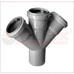 Крестовина 110/110/50x45 градусов для внутренней канализации Крестовина 110/110/50x45 градусов для внутренней канализации