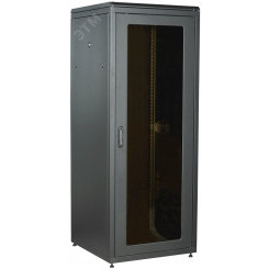 Шкаф сетевой 19' LINEA N 18U 800х800мм стеклянная передняя дверь задняя металлическая черный