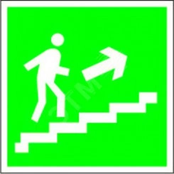 Наклейка Напр. к эвакуац. выходу по лестн. вверх (прав.) NPU-3413.E15 Наклейка Напр. к эвакуац. выходу по лестн. вверх (прав.) NPU-3413.E15