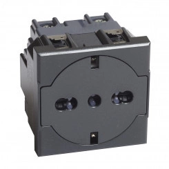 Розетка AXOLUTE 2К+З 16А 250В, немецкого/итальянского стандартов, с плоской лицевой панелью, цвет антрацит Розетка AXOLUTE 2К+З 16А 250В, немецкого/итальянского стандартов, с плоской лицевой панелью, цвет антрацит