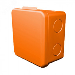 GUSI Коробка распределительная 80х80х55 без отверстий (3 муфты), IP54, ОП, оранжевый, негорючая, ПВ-0