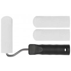 Валик поролоновый высокой плотности белый Профи с ручкой ''мини'' 50 мм + 2 сменных ролика Валик поролоновый высокой плотности белый Профи с ручкой ''мини'' 50 мм + 2 сменных ролика