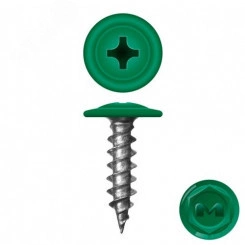 Саморез металл/металл 4.2х25 пресс-шайба острый RAL6029 Саморез металл/металл 4.2х25 пресс-шайба острый RAL6029