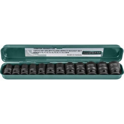 Набор головок торцевых ударных 3/8''DR, 8-19 мм, 12 предметов Набор головок торцевых ударных 3/8''DR, 8-19 мм, 12 предметов