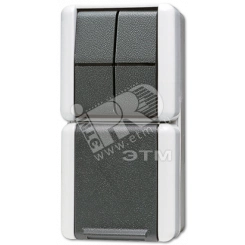 Комбинация - розетка и сдвоенный выключатель для накладного монтажа IP44 Комбинация - розетка и сдвоенный выключатель для накладного монтажа IP44