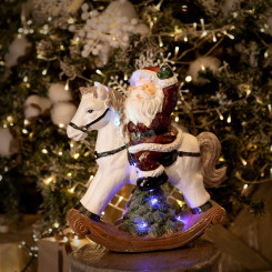 Керамическая домашняя фигурка Дед Мороз на коне 35х15х39.8 см
