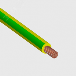 Провод силовой ПУГВнг(А)-LS 1х0.75                (PE)желто-зеленый многопроволочный 100м