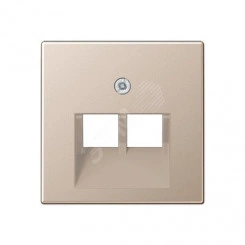Накладка 2-ой телефонной/компютерной розетки  IAE/UAE (1 x 8-пол.)  Серия A500  Материал- термопласт  Цвет- шампань