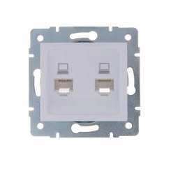 KARINA Розетка компьютерная двойная белая (10шт/120шт) KARINA Розетка компьютерная двойная белая (10шт/120шт)