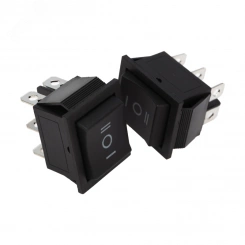 Выключатель клавишный 250V 15А (6с) (ON)-OFF-(ON) черный с нейтралью Б/Фикс REXANT Выключатель клавишный 250V 15А (6с) (ON)-OFF-(ON) черный с нейтралью Б/Фикс REXANT