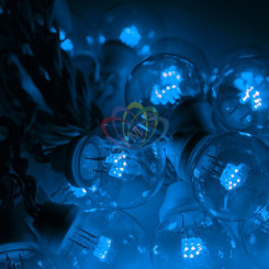Гирлянда уличная LED Galaxy Bulb String 30 ламп 10м в лампе 6 LED цвет cиний провод черный влагостойкая IP54