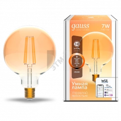 Лампа светодиодная умная LED 7 Вт 740 Лм 2500К E27 G95 диммируемая управление по Wi-Fi Smart Home Filament Gauss