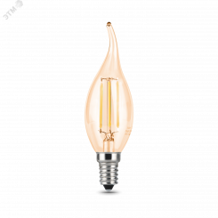Лампа светодиодная LED 5 Вт 420 Лм 4100К белая Е14 Свеча на ветру golden Filament Gauss
