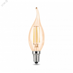 Лампа светодиодная LED 5 Вт 420 Лм 4100К белая Е14 Свеча на ветру golden Filament Gauss