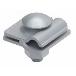 Соединитель с пластиной для крепения прутка 6-10 мм на металлоконструкциях и стальных листах до 5 мм. Материал - горячеоцинкованная сталь.