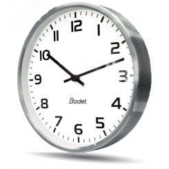 Часы аналоговые вторичные внутренние Profil 740 Metal (часы/минуты), высота 40 cм, стальной полированный корпус и минеральное стекло, арабские цифры, NTP (PoE)