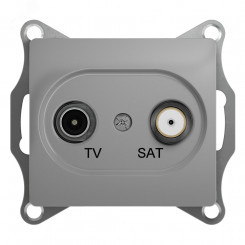 GLOSSA Розетка телевизионная TV-SAT одиночная в рамку 1дБ алюминий