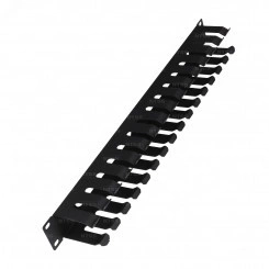 Организатор кабельный горизонтальный с крышкой NTSS, крепление 19 1U, глубиной 72мм, металл, черный RAL 9005