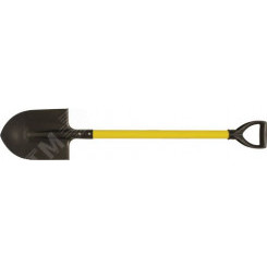 Лопата штыковая ЛУ, с желтым металлизированным черенком и V-ручкой 215х285х1130 мм
