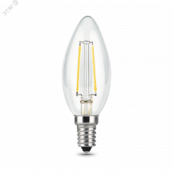 Лампа светодиодная LED 5 Вт 450 Лм 4100К белая Е14 Свеча диммируемая Filament Gauss