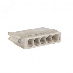 Клемма СМК 2273-245 (с пастой) 5 отверстий 0.5-2.5мм2 (4шт.) PROxima Клемма СМК 2273-245 (с пастой) 5 отверстий 0.5-2.5мм2 (4шт.) PROxima