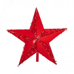 Фигура светодиодная Звезда 100 см, 200 светодиодов, с трубой и подвесом, цвет свечения красный