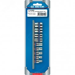 Набор торцевых головок 1/4', шестигранные, 4-13 мм, 9 предметов Набор торцевых головок 1/4', шестигранные, 4-13 мм, 9 предметов