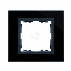 Рамка на 1 пост, S82N, чёрный - графит (стекло)
