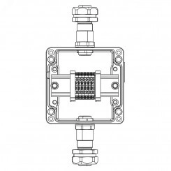Взрывозащищенная клеммная коробка из алюминия TBE-A-12-(2xCBC.2-2xCBC.2(i)-2xTEO.2)-2xKAEPM2MHK-20(A)-1xKAEPM2MHK-20(C)1Ex e IIC Т5 Gb / Ex tb IIIC T95°C Db IP66