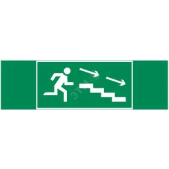 Пиктограмма ПО ЛЕСТНИЦЕ ВНИЗ ВПРАВО 310х90мм для аварийно-эвакуационного светильника Basic IP65 ВАРТОН