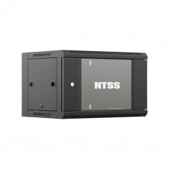 Шкаф настенный телекоммуникационный NTSS W 9U 600х450х500мм, 2 профиля 19, дверь стеклянная, боковые стенки съемные, задняя стенка, разобранный, черный RAL 9005